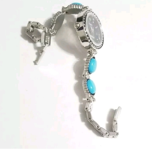 Vintage Watch Strada Turquoise Silver Tone - Picture 4 of 8